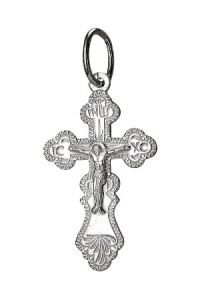 крест из серебра штампованный родированный