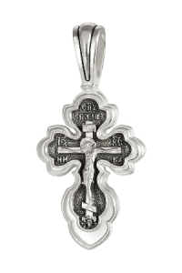 Крест из серебра частичное чернение литье