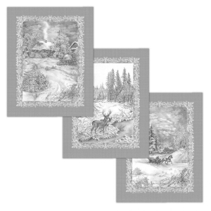 Набор полотенец Зимушка рогожка