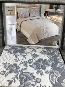 Покрывало EFOR гобеленовое двухстороннее PERLA (240*260) c наволочками серый GRI