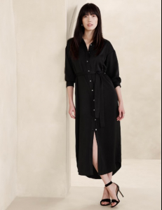Tie-Waist Maxi Shirtdress