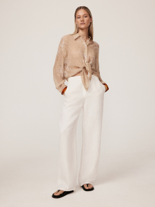 Прямые брюки изо льна