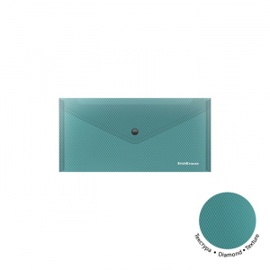 Папка-конверт на кнопке 255?130 мм (Travel) ErichKrause Glossy Vivid, полупрозрачная, 180 мкм, синяя