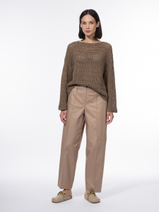 Джемпер из вязаной ажурной сетки