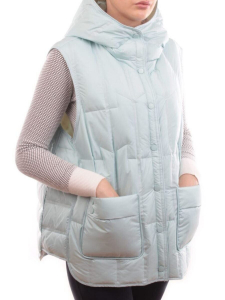 24-619 LT. BLUE Жилет утепленный женский (пух)