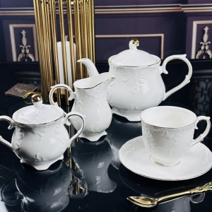 305-081 Чайный сервиз 17пр. 200мл АВРОРА ЗОЛОТО в под.уп.(х3)Фарфор