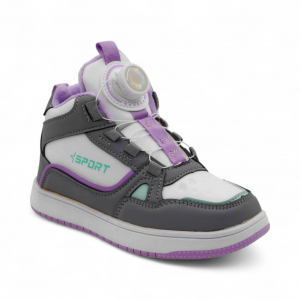 Кроссовки высокие демисезонные А7776-17 серо фиолетовые