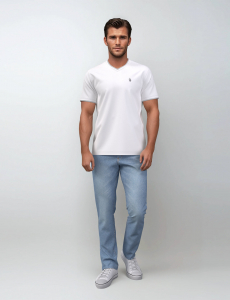 DOUBLE V-NECK T-SHIRT