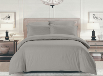 Комплект постельного белья Шпинель серый страйп-сатин