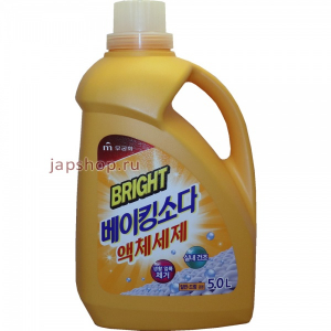 Bright Baking Soda Liquid Detergent Жидкое средство для стирки с ферментами и содой, для сушки в помещении, канистра, 5 л (8801173603614)