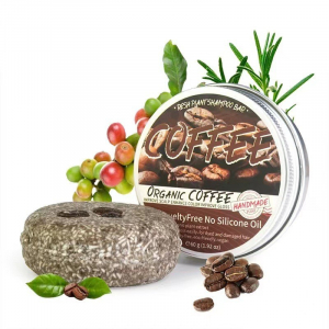 Органический твердый шампунь с экстрактом КОФЕ Fresh Plant Shampoo Bar, 60 гр.