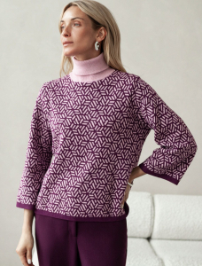 Свитер жаккардовой вязки с кашемиром