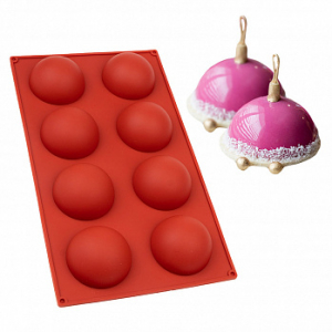 Форма силиконовая Полусфера 57 мм, 8 ячеек