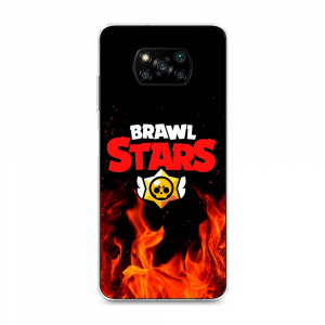 Силиконовый чехол «Brawl Stars огонь» на Xiaomi Poco X3 Pro