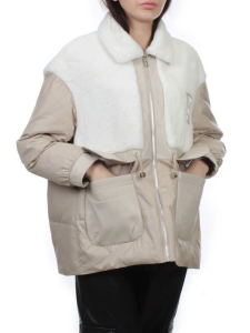 H24-223 BEIGE Куртка демисезонная женская (100 гр. холлофайбер)