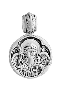 Образ (Ангел Хранитель) из серебра частичное чернение литье