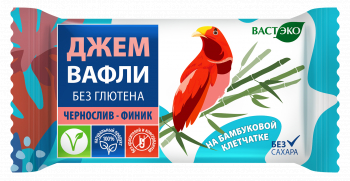 Вафли. Безглютеновые. Чернослив-Финик без сахара, 210г (21г х 10шт)