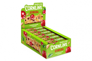 «Cornline», зерновой батончик с клюквой, 30 г (упаковка 18 шт)