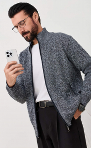 Кардиган мужской однотонный F121-15-1667 серый