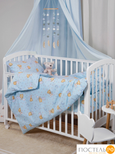 DOME МЕДВЕЖКА голуб. КПБ 112х147-1/60х120+15-1/40х60-2, 4 пр., хл./бязь