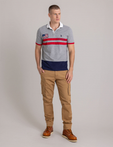 COLORBLOCK PIQUE POLO SHIRT WITH TWILL COLLAR