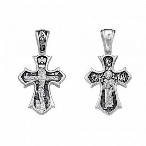 Крест (свт.Николай) из серебра литье частичное чернение