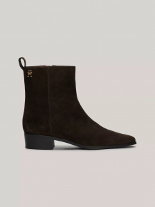 Monogram Suede Cowboy Ankle Boot