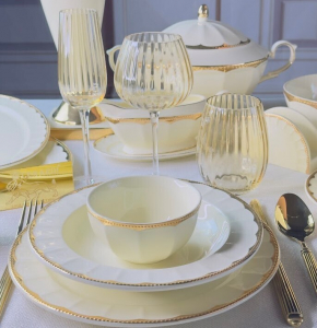 205-938 Обеденный сервиз 45пр.  ИМПЕРИАЛ ЗОЛОТО в под.уп.(х0,5)Фарфор