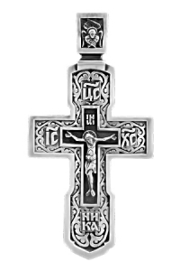 Крест из серебра литье частичное чернение