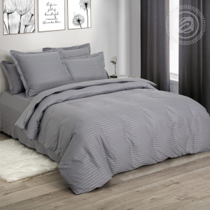 Постельное белье Серебро (полоса) (страйп-сатин)