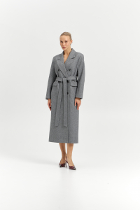 Пальто женское демисезонное 26326 (пепельный/ёлочка)