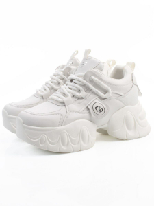 03-9D-1 WHITE Кроссовки женские (натуральная кожа, искусственная кожа)