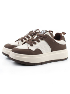 04-PDH336-3 BROWN Кроссовки демисезонные женские (натуральная кожа, нубук)