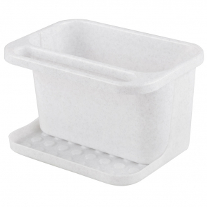 Подставка для губок, моющего средства, тряпок пластмассовая 21,5х15х13см белый (Россия)