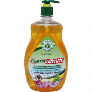 Mama Ultimate Жидкость для  мытья посуды и детских принадлежностей, Японский Абрикос, 1000 мл