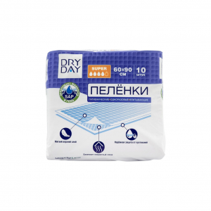 Пелёнки Dry day super гигиенические одноразовые впитывающие 60х90 Модум, 10 шт