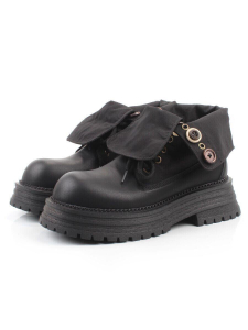 01-A14-1 BLACK Ботинки демисезонные женские (натуральная кожа)