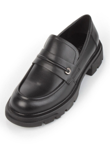 01-C1819-1 BLACK Ботинки демисезонные женские (натуральная кожа)