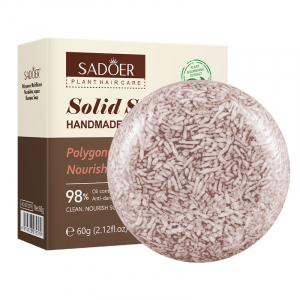 Твердый шампунь с полигонумом восстанавливающий против перхоти SADOER Solid Shampoo Handmade Soap Polygonum multiflorum Nourishing Repair, 60 гр