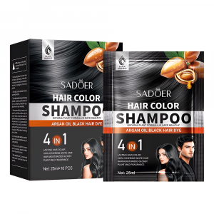 Шампунь-краска для волос с аргановым маслом (цвет черный)