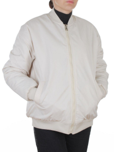 6670 MILK WHITE Куртка-бомбер двухсторонняя демисезонная женская (100 гр. холлофайбер)