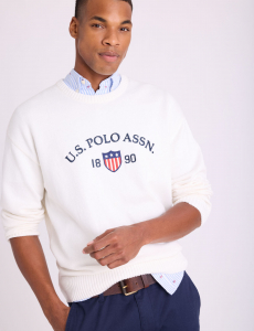SHIELD LOGO CREW NECK SWEATER