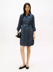 Long-Sleeve Belted Utility Shirtdress
