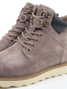 05-H50119A-3 GRAY/BROWN Ботинки демисезонные мужские (натуральная кожа, байка)