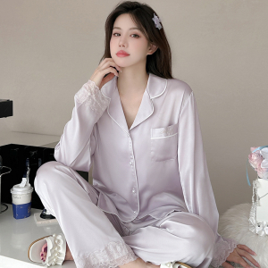 Пижама сирень с белой каймой