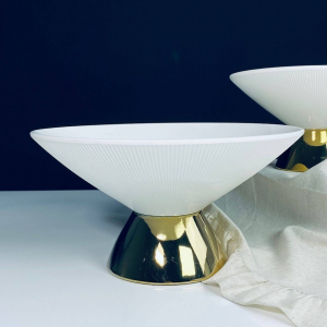 163-016 Фруктовница 27х14см на ножке MULTICOLOR в под.уп.(х8)Фарфор