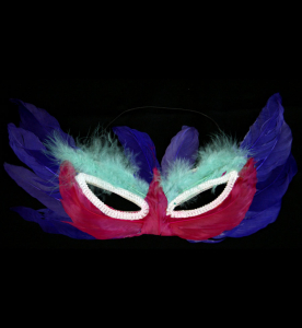 Маска карнавальная с перьями