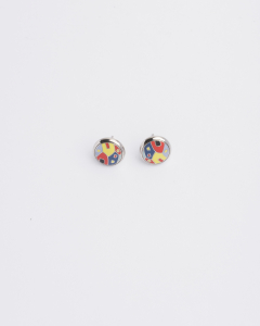 Серебристые серьги с эмалью