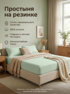 Простыня на резинке Пастель сатин