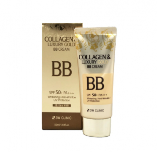3W CLINIC Крем BB с коллагеном и золотыми капсулами Collagen&Luxury Gold - 50мл
